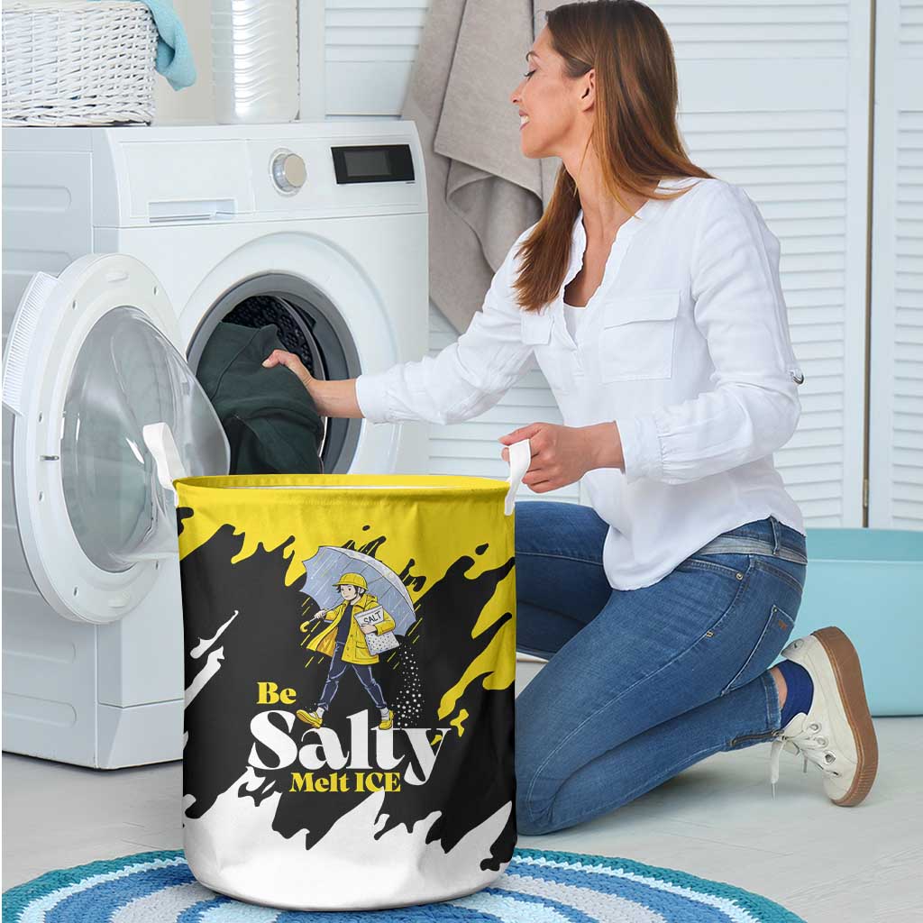 Be Salty Melt Ice Laundry Basket with Bold Splash Pattern
