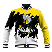 Be Salty Melt Ice Baseball Jacket with Bold Splash Pattern