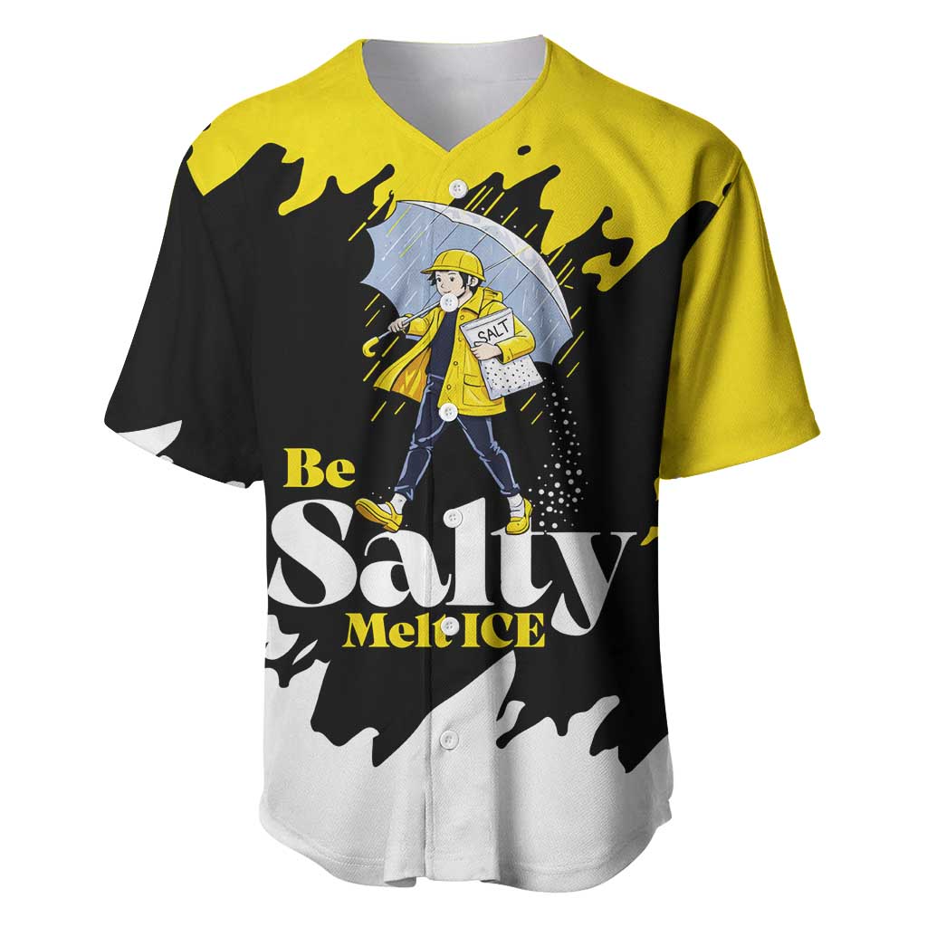 Be Salty Melt Ice Baseball Jersey with Bold Splash Pattern