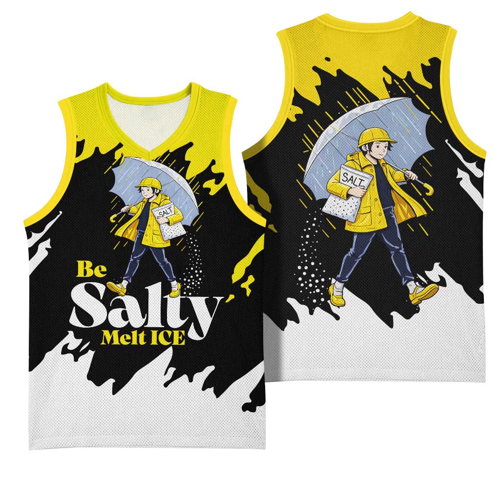 Be Salty Melt Ice Basketball Jersey with Bold Splash Pattern