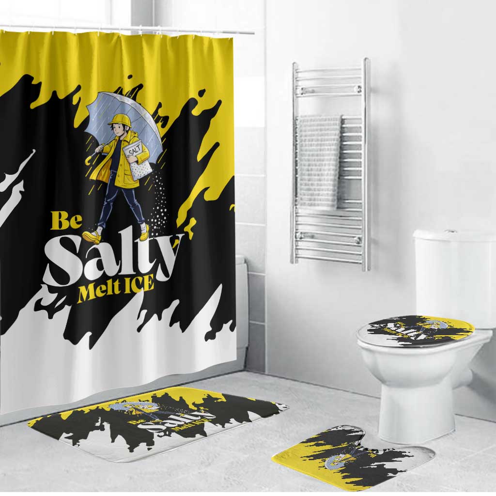 Be Salty Melt Ice Bathroom Set with Bold Splash Pattern