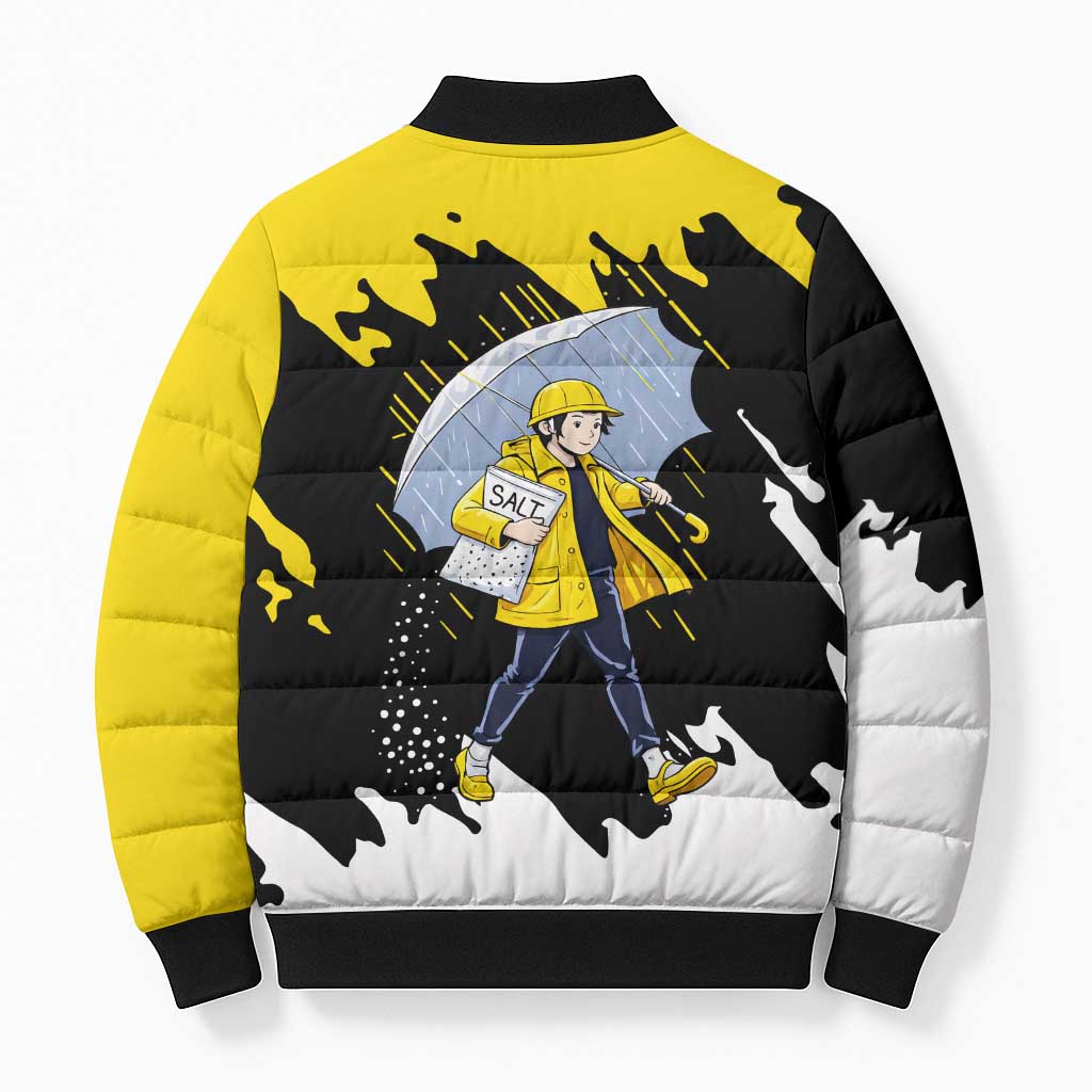 Be Salty Melt Ice Bomber Puffer Jacket with Bold Splash Pattern