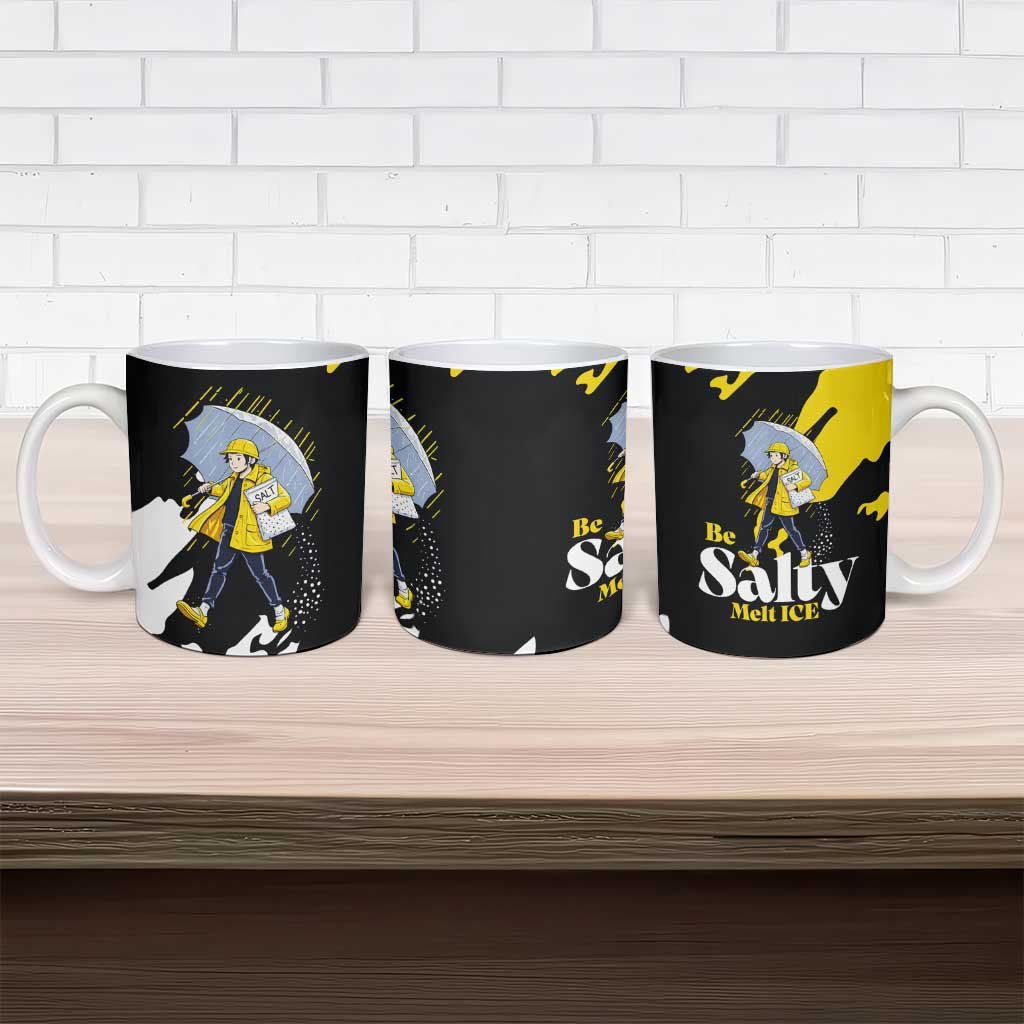 Be Salty Melt Ice Ceramic Mug with Bold Splash Pattern