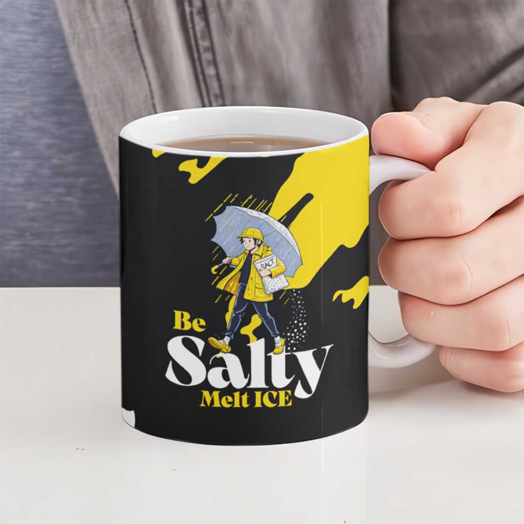 Be Salty Melt Ice Ceramic Mug with Bold Splash Pattern