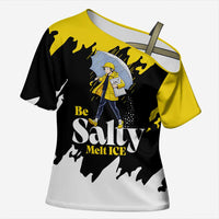 Be Salty Melt Ice Cross Shoulder Shirt with Bold Splash Pattern