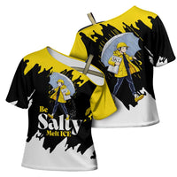 Be Salty Melt Ice Cross Shoulder Shirt with Bold Splash Pattern