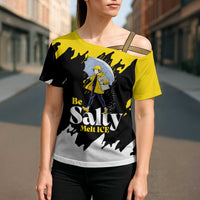 Be Salty Melt Ice Cross Shoulder Shirt with Bold Splash Pattern