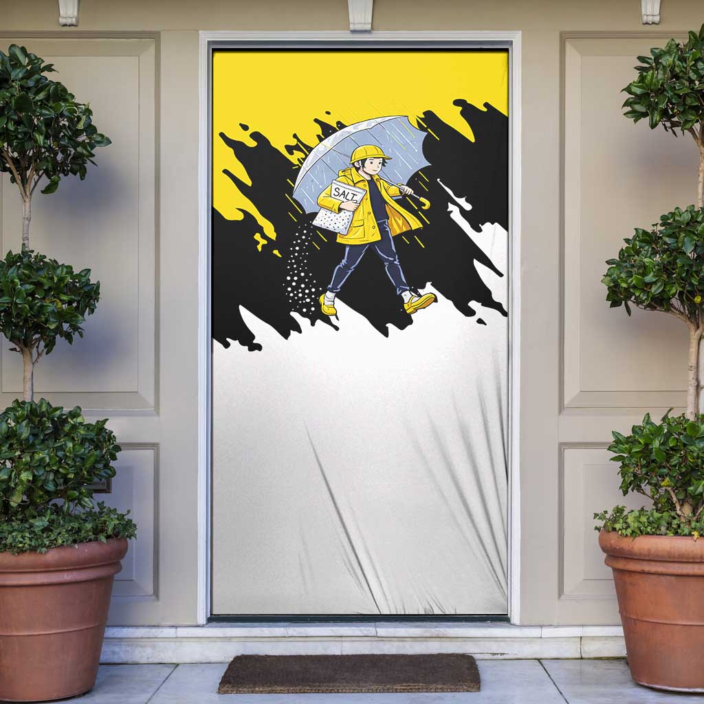 Be Salty Melt Ice Door Cover with Bold Splash Pattern