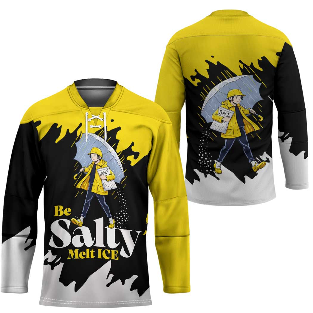 Be Salty Melt Ice Hockey Jersey with Bold Splash Pattern