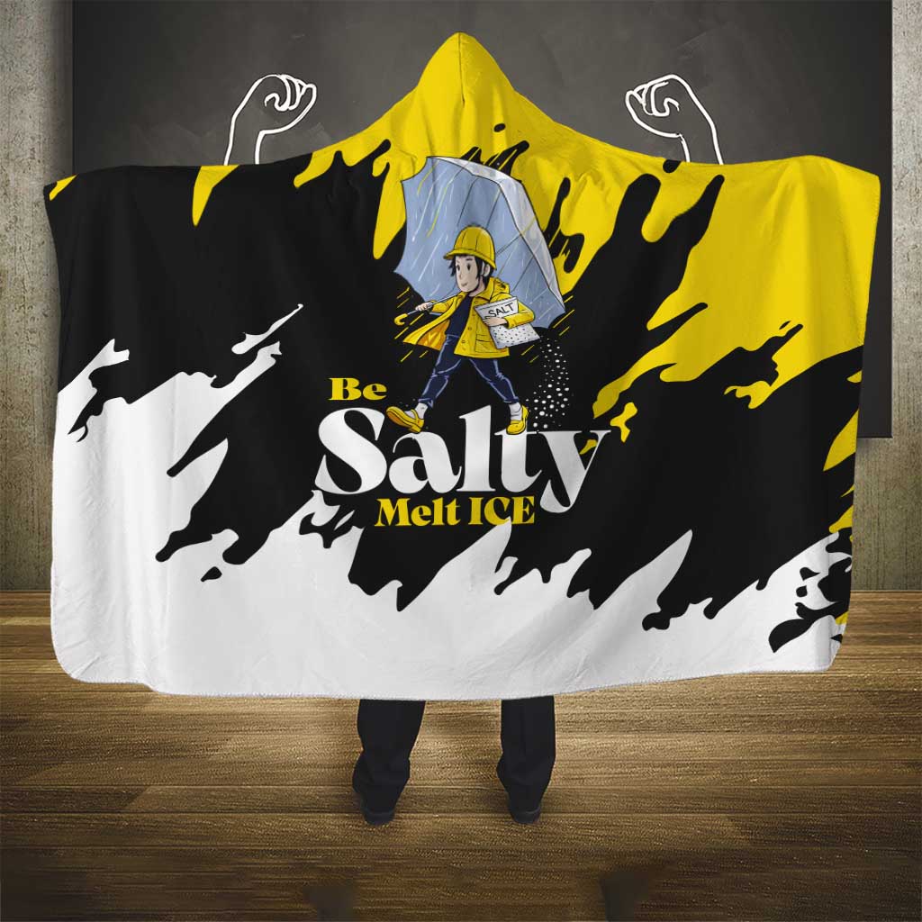 Be Salty Melt Ice Hooded Blanket with Bold Splash Pattern