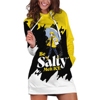 Be Salty Melt Ice Hoodie Dress with Bold Splash Pattern