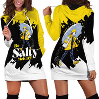 Be Salty Melt Ice Hoodie Dress with Bold Splash Pattern