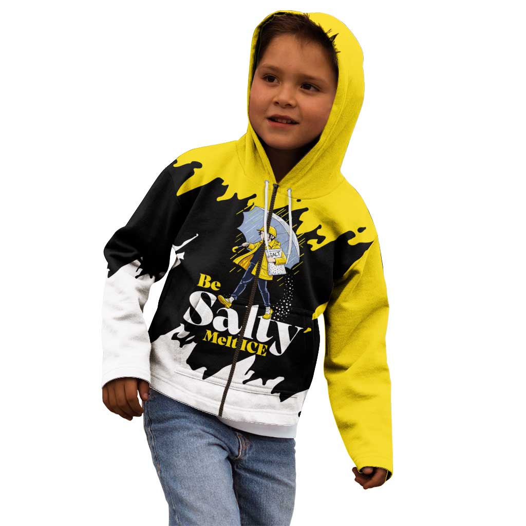 Be Salty Melt Ice Kid Hoodie with Bold Splash Pattern