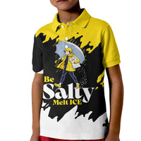Be Salty Melt Ice Kid Polo Shirt with Bold Splash Pattern