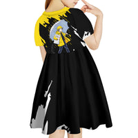 Be Salty Melt Ice Kid Short Sleeve Dress with Bold Splash Pattern