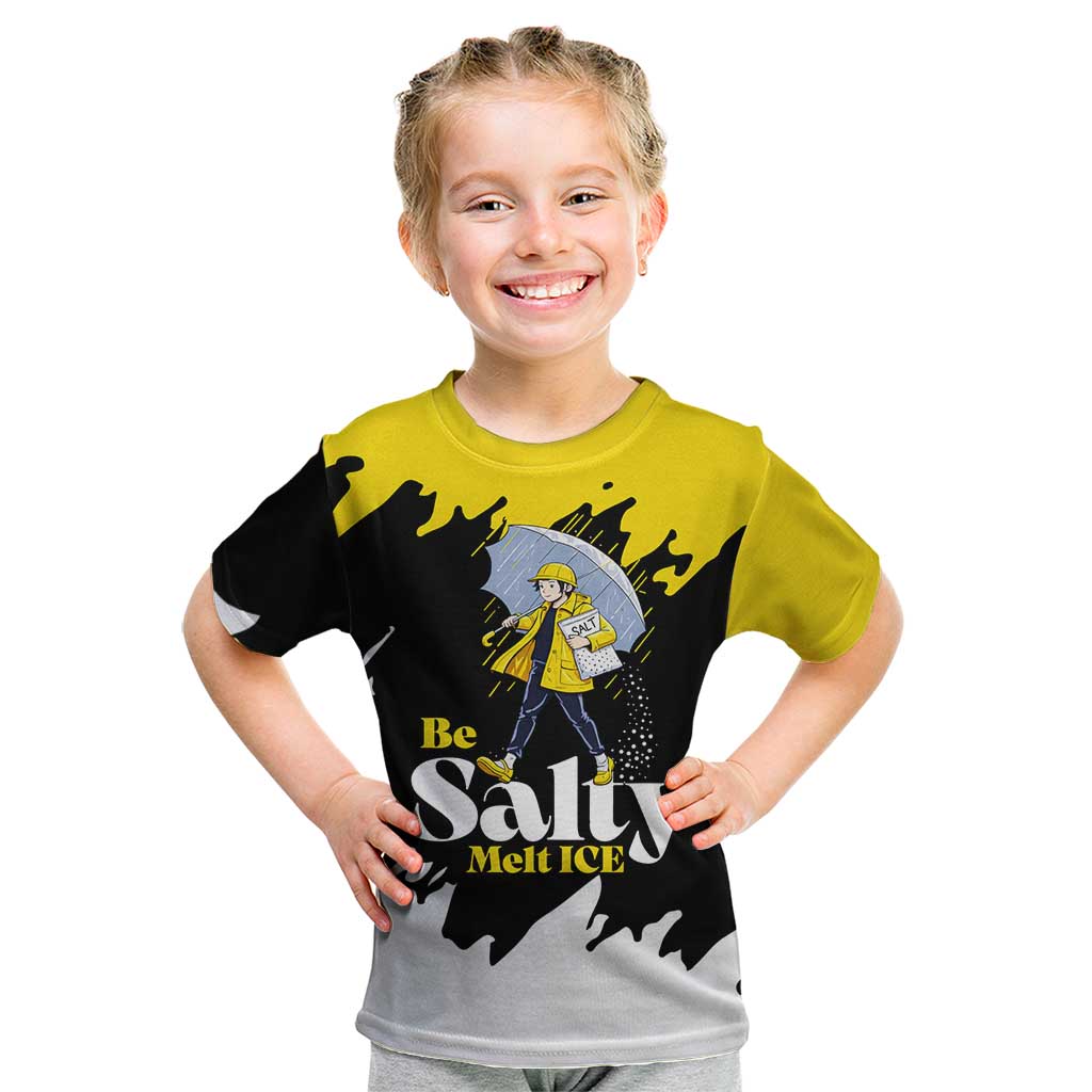 Be Salty Melt Ice Kid T Shirt with Bold Splash Pattern