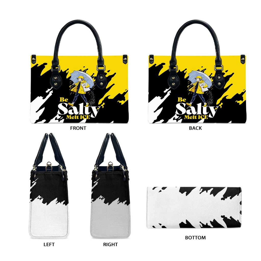 Be Salty Melt Ice Leather Bag with Bold Splash Pattern
