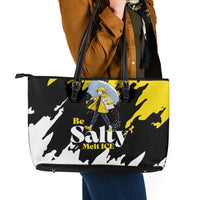 Be Salty Melt Ice Leather Tote Bag with Bold Splash Pattern