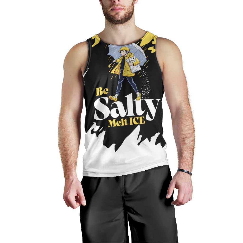 Be Salty Melt Ice Men Tank Top with Bold Splash Pattern