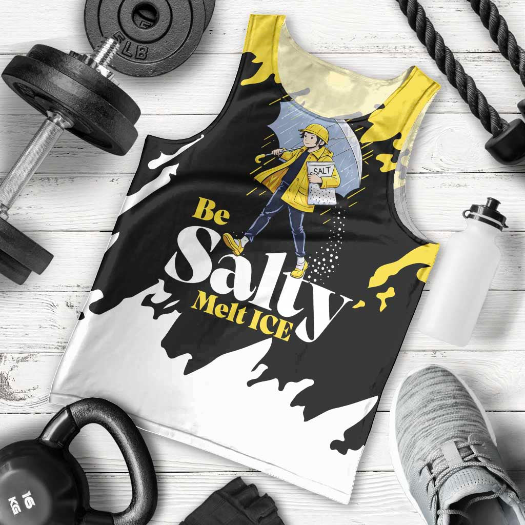 Be Salty Melt Ice Men Tank Top with Bold Splash Pattern