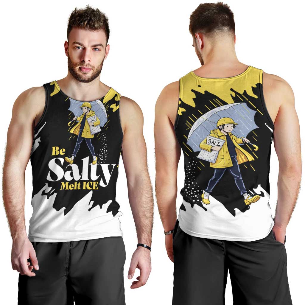 Be Salty Melt Ice Men Tank Top with Bold Splash Pattern