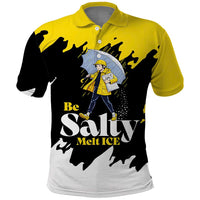 Be Salty Melt Ice Polo Shirt with Bold Splash Pattern