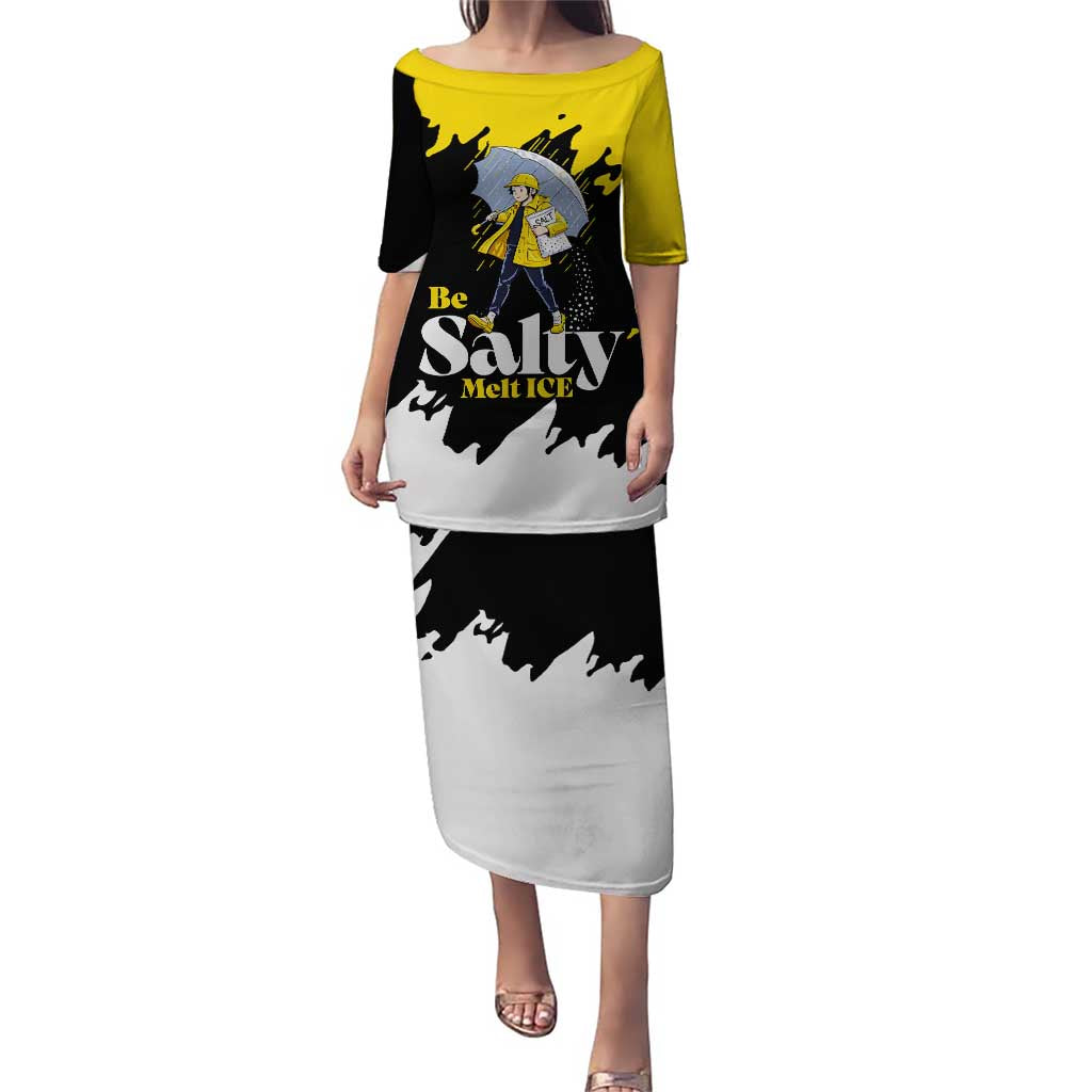 Be Salty Melt Ice Puletasi with Bold Splash Pattern