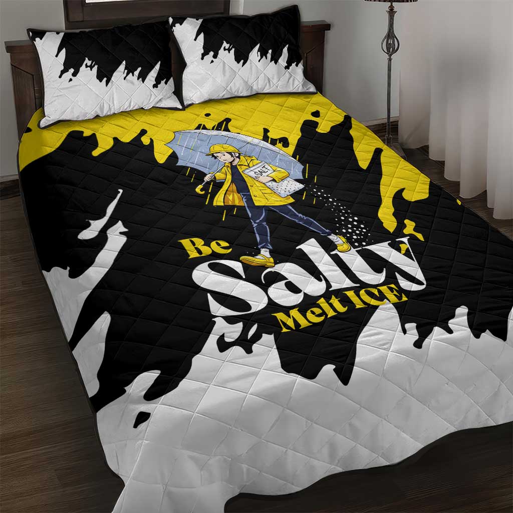 Be Salty Melt Ice Quilt Bed Set with Bold Splash Pattern