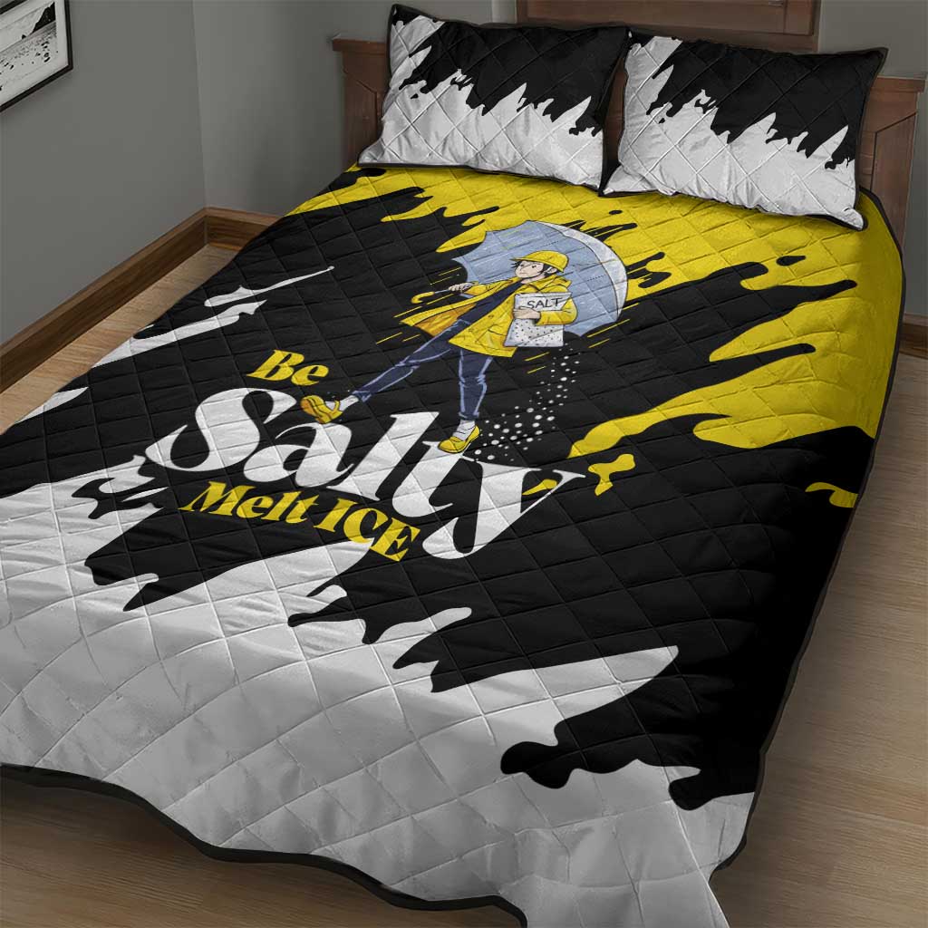 Be Salty Melt Ice Quilt Bed Set with Bold Splash Pattern