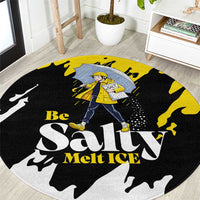 Be Salty Melt Ice Round Carpet with Bold Splash Pattern