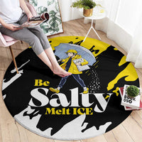 Be Salty Melt Ice Round Carpet with Bold Splash Pattern