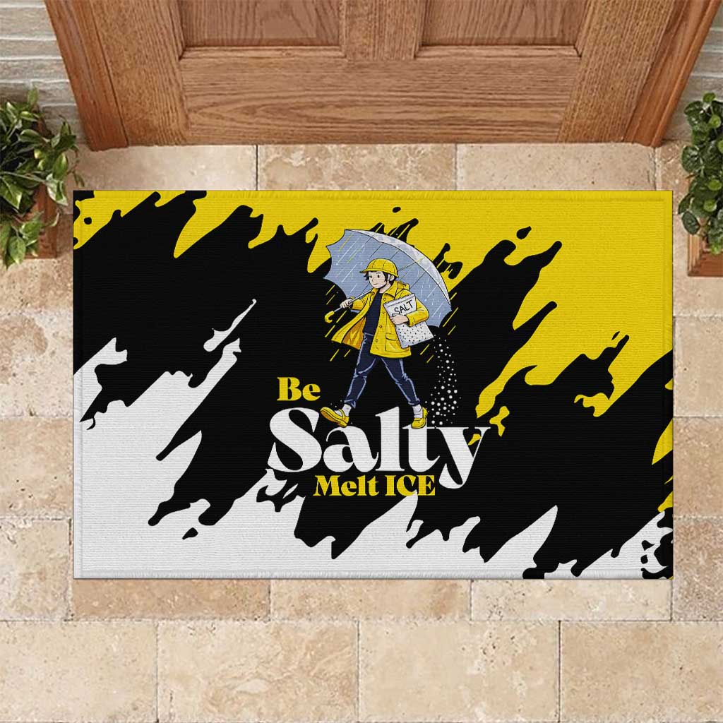 Be Salty Melt Ice Rubber Doormat with Bold Splash Pattern