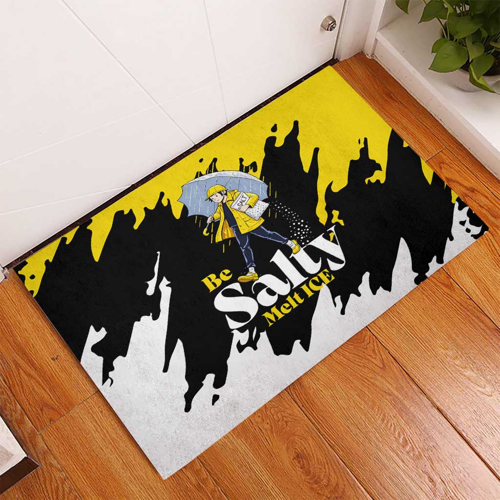 Be Salty Melt Ice Rubber Doormat with Bold Splash Pattern