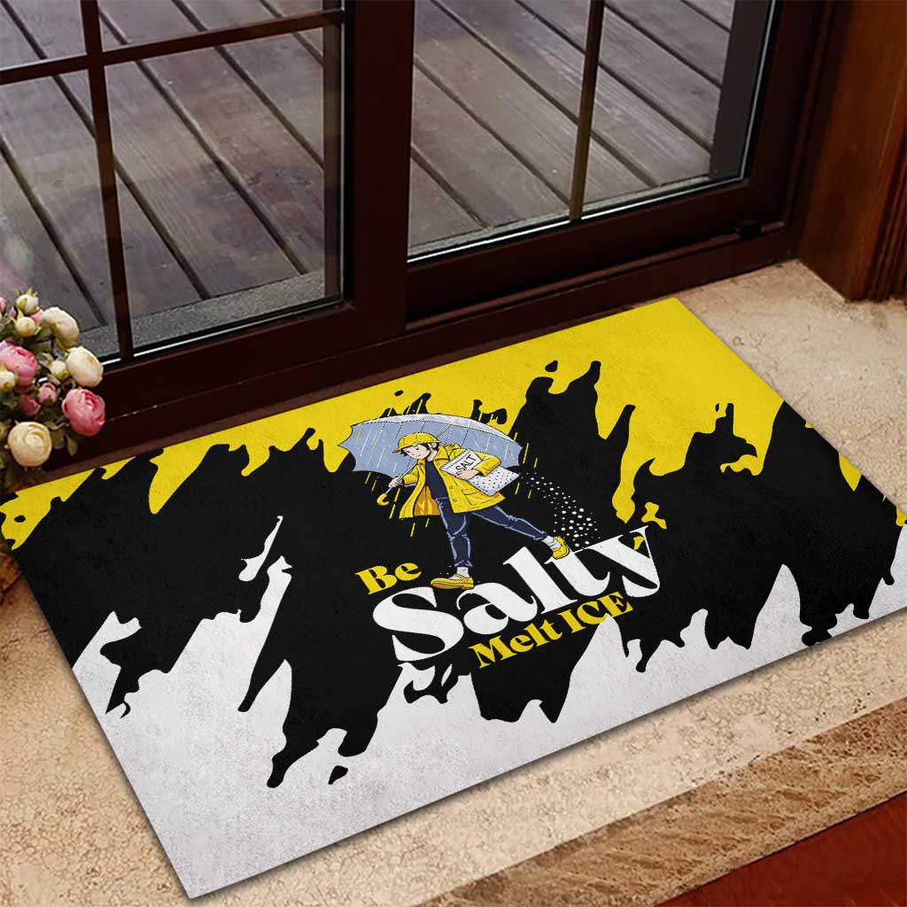 Be Salty Melt Ice Rubber Doormat with Bold Splash Pattern