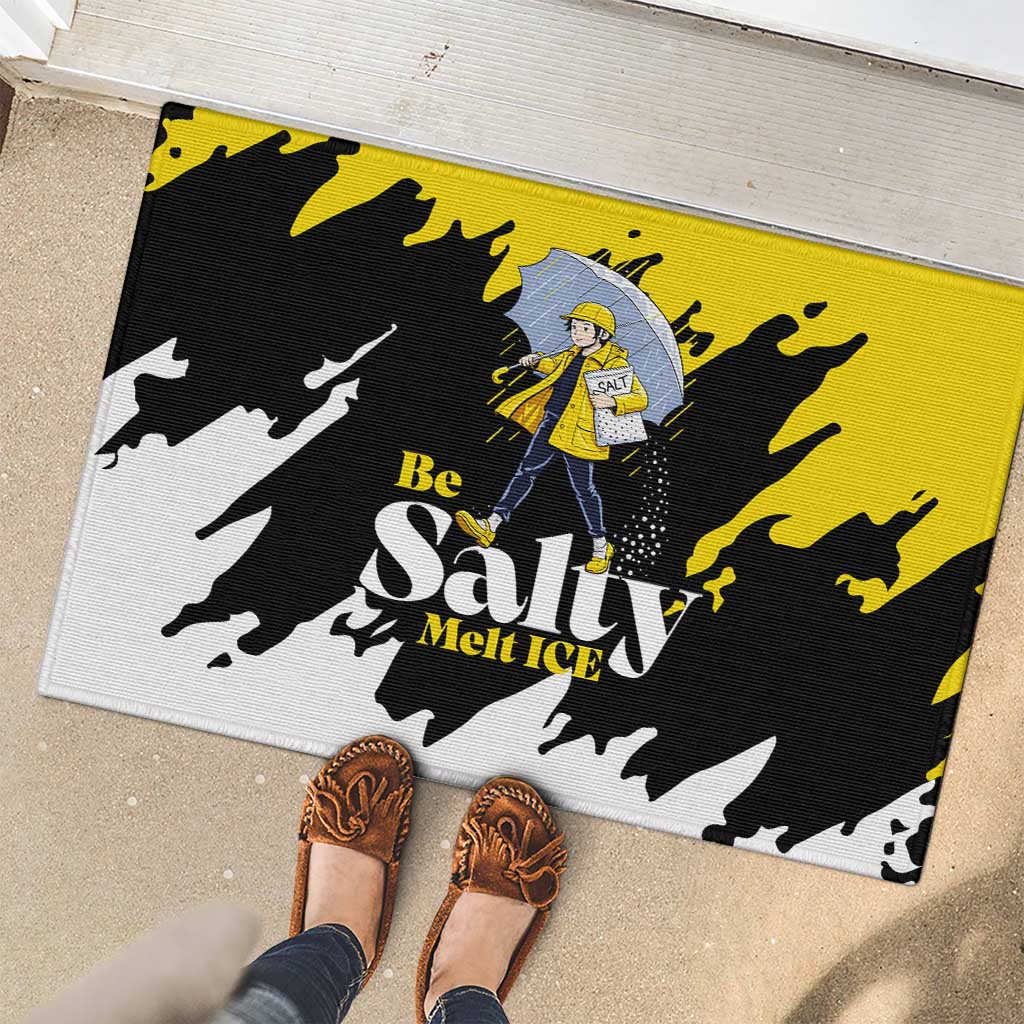 Be Salty Melt Ice Rubber Doormat with Bold Splash Pattern