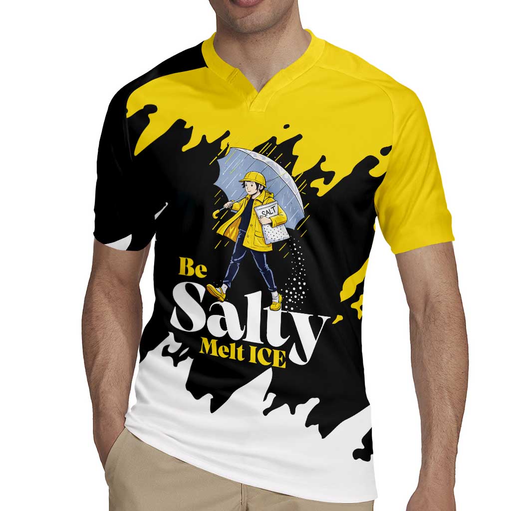 Be Salty Melt Ice Rugby Jersey with Bold Splash Pattern