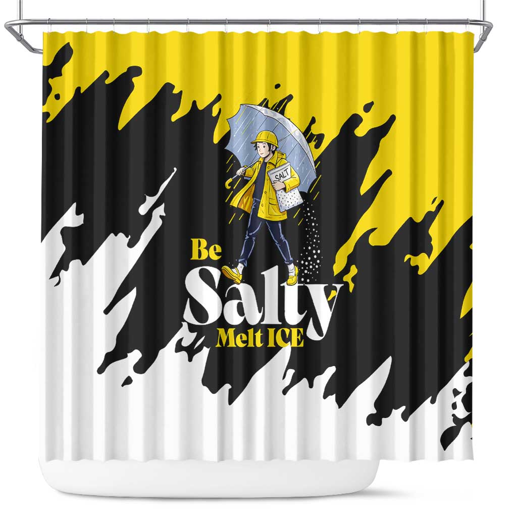 Be Salty Melt Ice Shower Curtain with Bold Splash Pattern