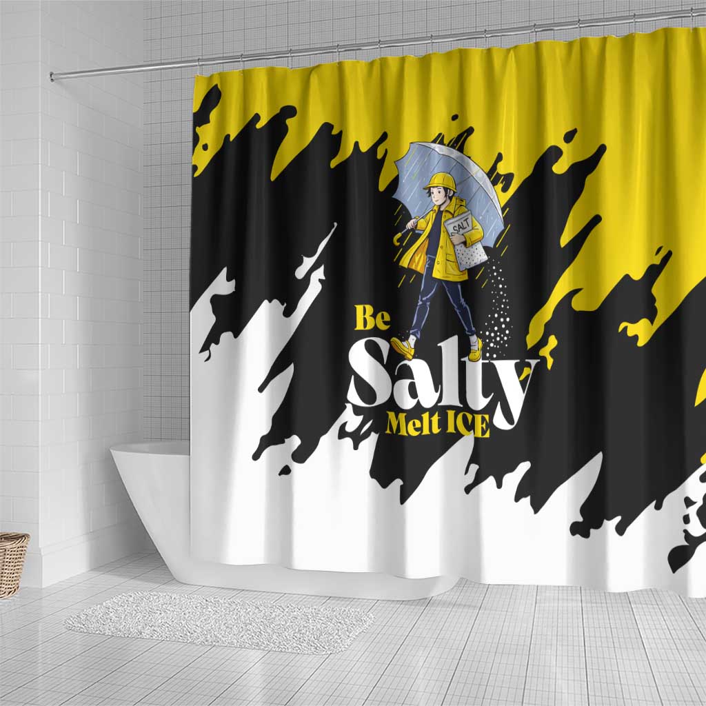 Be Salty Melt Ice Shower Curtain with Bold Splash Pattern