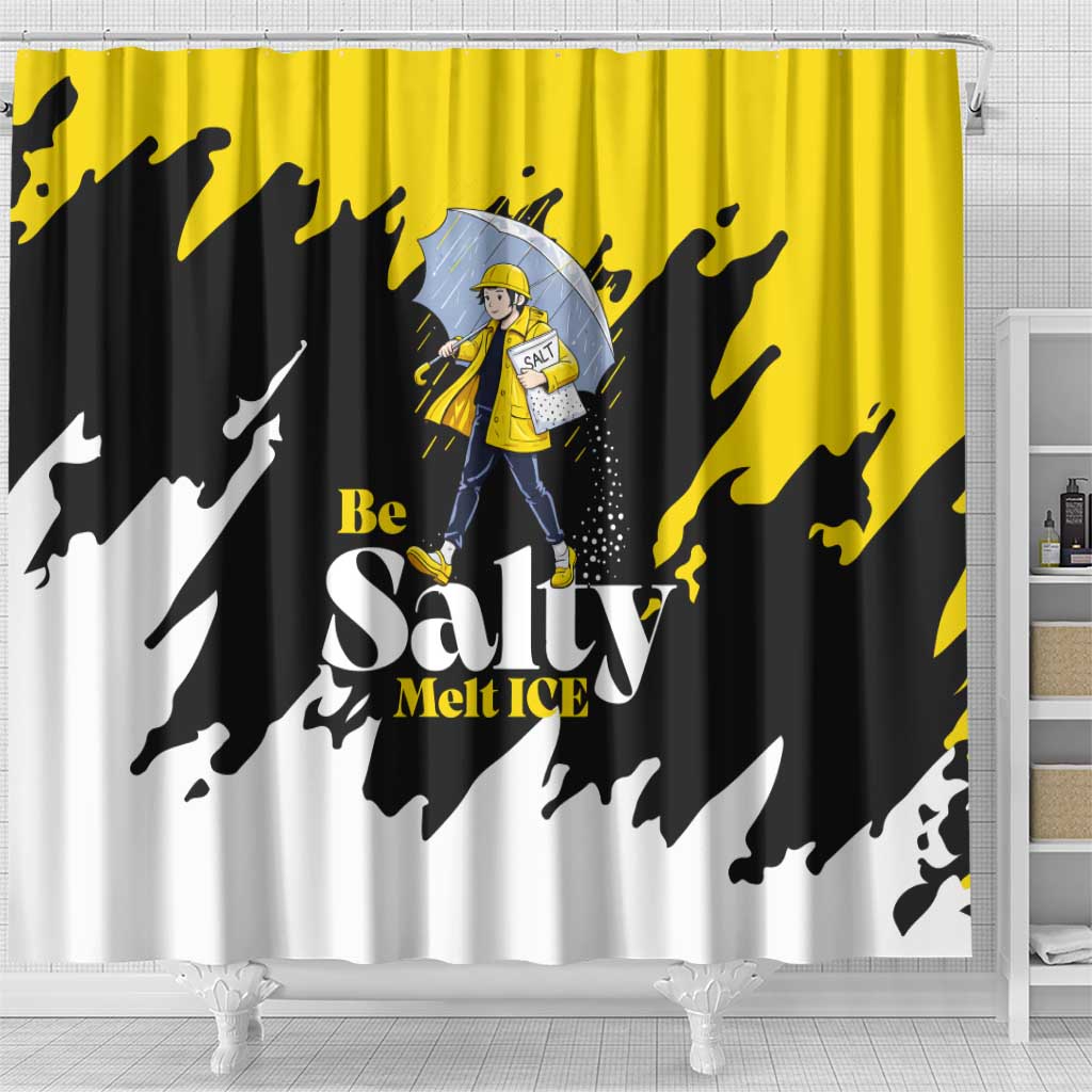 Be Salty Melt Ice Shower Curtain with Bold Splash Pattern