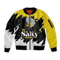 Be Salty Melt Ice Sleeve Zip Bomber Jacket with Bold Splash Pattern