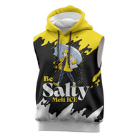 Be Salty Melt Ice Sleeveless Hoodie with Bold Splash Pattern