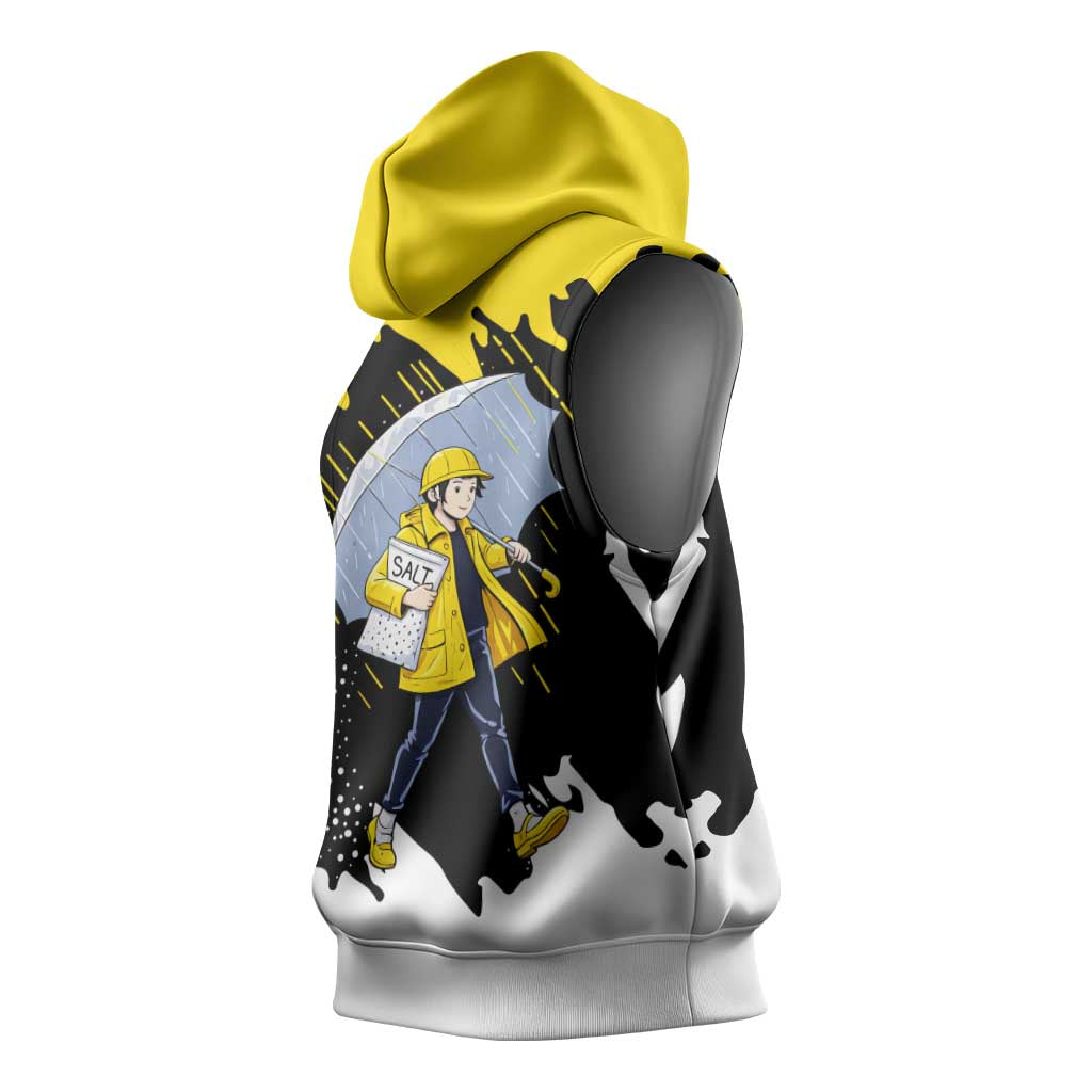 Be Salty Melt Ice Sleeveless Hoodie with Bold Splash Pattern