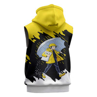 Be Salty Melt Ice Sleeveless Zip Hoodie with Bold Splash Pattern