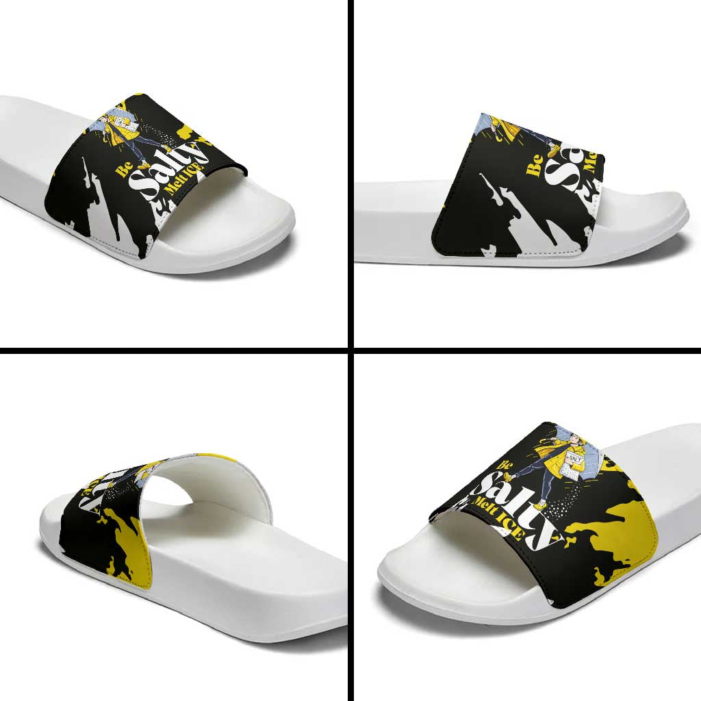 Be Salty Melt Ice Slide Sandals with Bold Splash Pattern