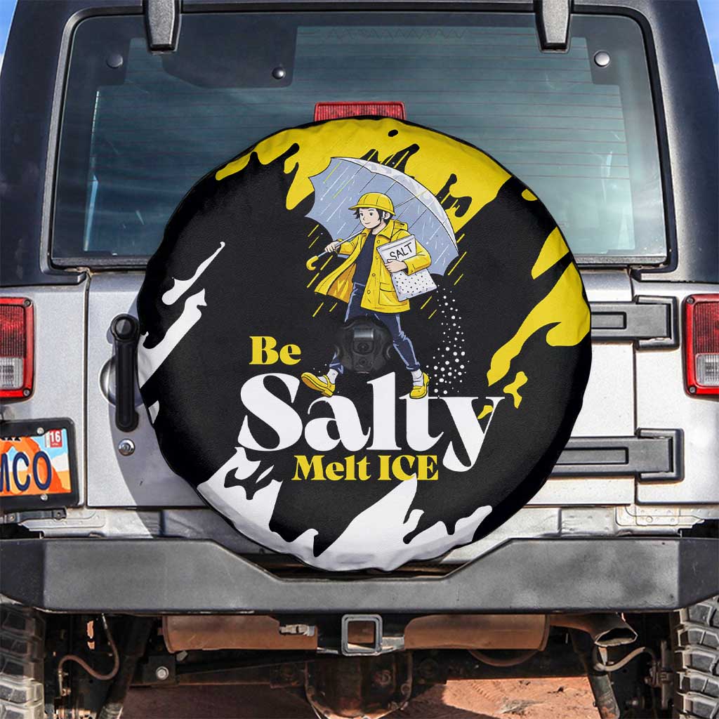 Be Salty Melt Ice Spare Tire Cover with Bold Splash Pattern