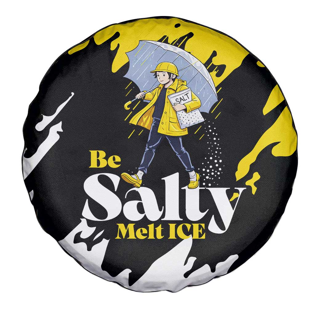 Be Salty Melt Ice Spare Tire Cover with Bold Splash Pattern