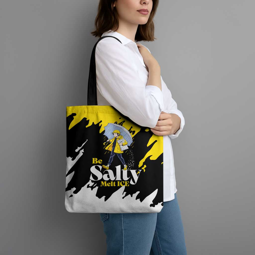 Be Salty Melt Ice Tote Bag with Bold Splash Pattern