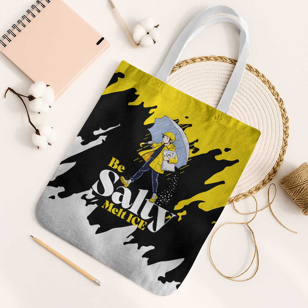 Be Salty Melt Ice Tote Bag with Bold Splash Pattern