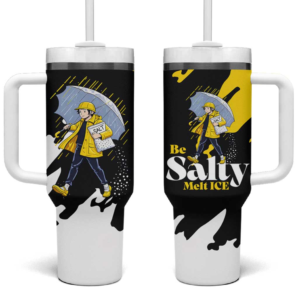 Be Salty Melt Ice Tumbler With Handle with Bold Splash Pattern