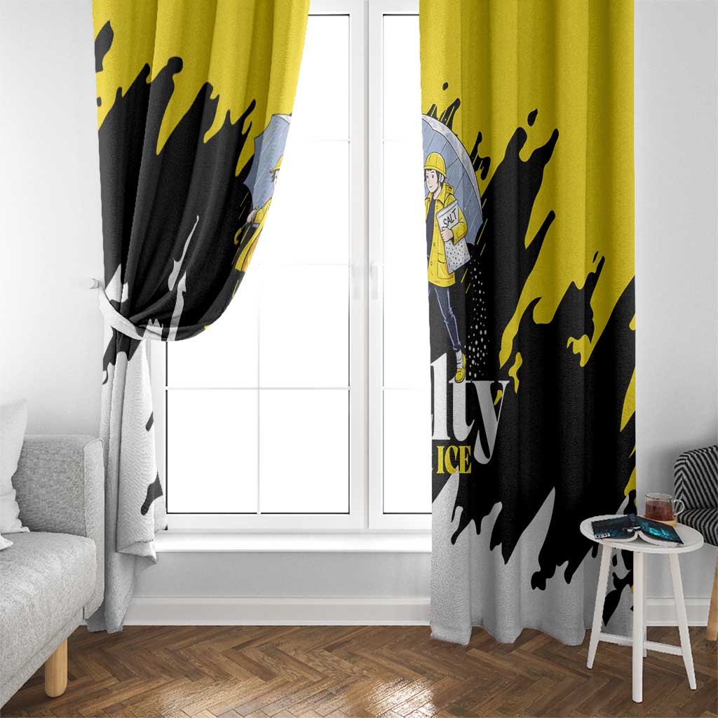 Be Salty Melt Ice Window Curtain with Bold Splash Pattern